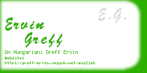 ervin greff business card